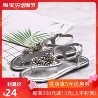 Mùa hè Hàn Quốc thời trang thoải mái họa tiết hoa đế bằng với sandal đế mềm đế mềm 172240221 - Sandal sandal đế cao