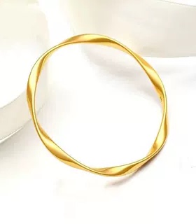 沙金莫比乌斯闭口亮面手镯女