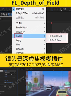 AE插件:FL_Depth_of_Field out_of_focus景深模糊插件Win/Mac