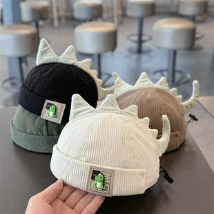 宝宝帽子春秋款灯芯绒地主帽婴幼儿瓜皮帽可爱百搭雅痞帽男童帅气
