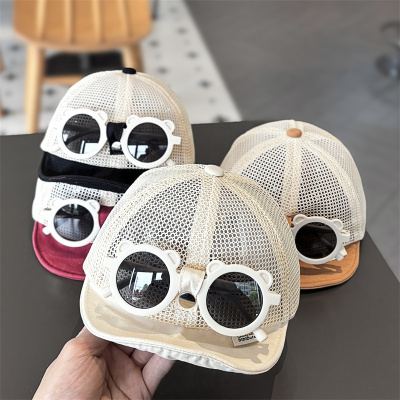 宝宝夏季薄款透气网眼防晒鸭舌帽