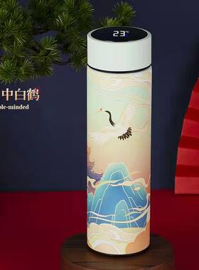 智能温显保温杯中国风潮流创意