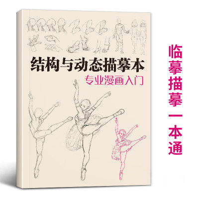 结构与动态描摹本漫画入门 人物学人体练习册动漫教学线稿卡通画零基础教程儿童自学二次元临摹技法素描日本q版教材书画册速写手绘