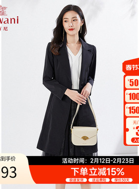 乔万尼中长款风衣修身显瘦长款外套挺括收腰EI3A153