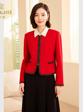 乔万尼2025新品春季短外套绵羊毛短款小香风ET3B602