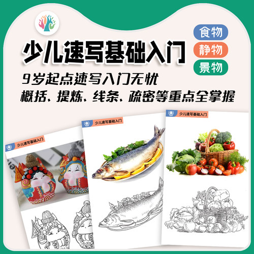 新品少儿速写基础入门三位一体