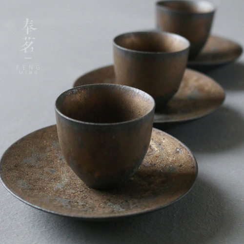 粗陶窑变茶杯垫隔热防滑