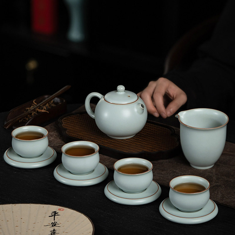 汝窑陶瓷功夫茶具轻奢套装