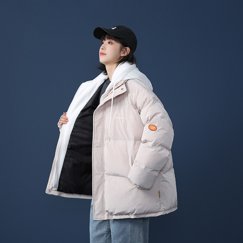 中性风直播高品质男女连帽外套冬季棉服假两件A266-WT08-P65,男装棉衣,电商A266