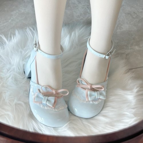 【恋爱日记单鞋】现货honey小熊原创圆头优雅中跟鞋