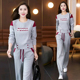 套头上衣外套阔腿裤 时尚 新款 女2026春季 显瘦运动服两件套 休闲套装