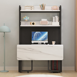 适宜家用折叠书桌电脑桌书架书柜学生写字台桌卧室床头办公置物架