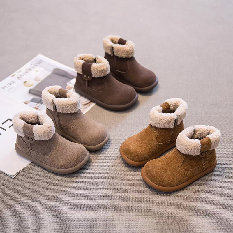 女童加绒加厚大棉鞋防滑雪地靴