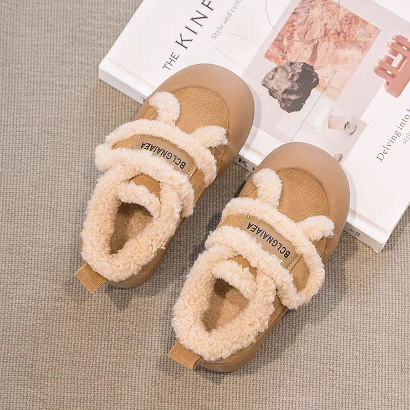 女童加绒加厚勃肯鞋防滑保暖棉鞋