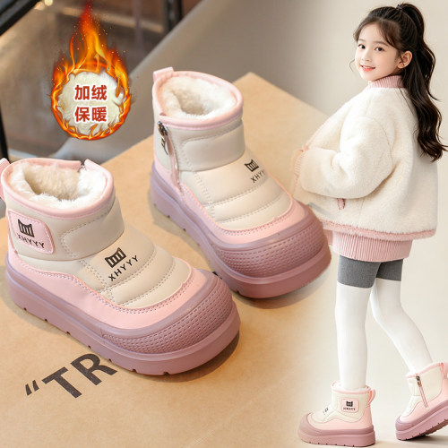女童雪地靴加绒保暖防滑棉靴