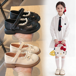 女童小皮鞋2026新款春季白色洋气公主鞋软底儿童鞋女孩单鞋英伦风