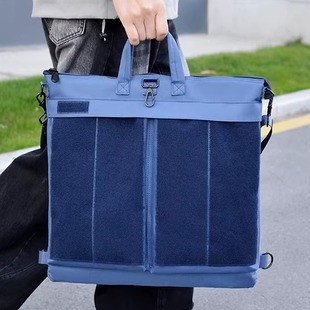 男士斜挎包飞行员手提包头盔包大容量牛津布包魔术贴拎包长春航展