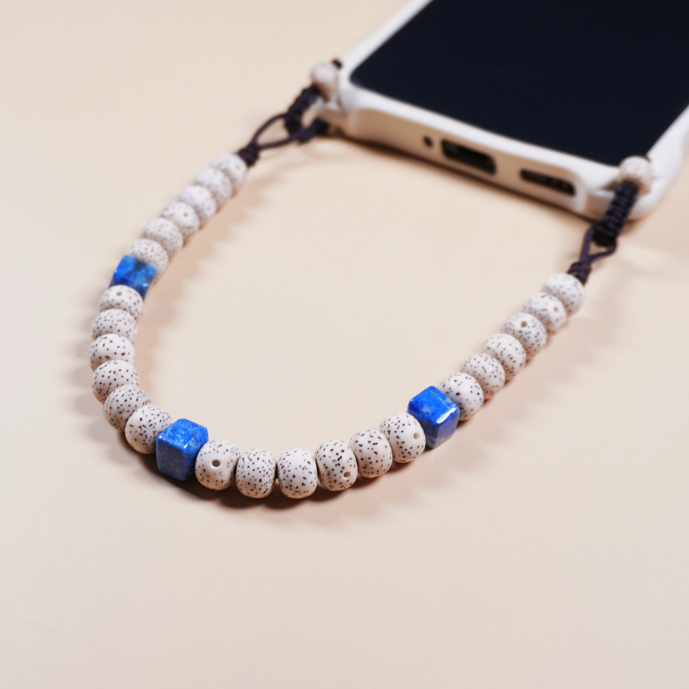 天然星月菩提手机链男女款斜挂手机绳手腕挂绳青金石挂饰玉石挂件