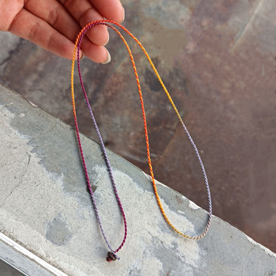 九紫离火千里江山色挂脖手工项链绳高颜值脖子diy吊坠绳民族风