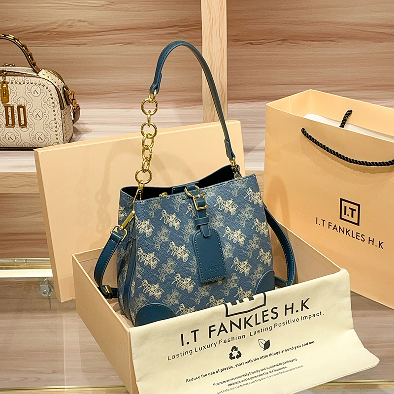 CITEX LV官方旗舰店香港真皮水桶包包女2025新款春夏高级感大容量