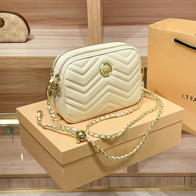 CITEX LV官方旗舰店香港MK真皮金球链条包包女2025新款高级感春夏