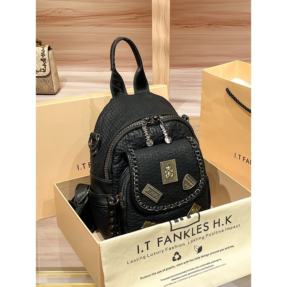 CITEX LV官方旗舰店香港专柜真皮双肩包包女2025新款时尚重工高级