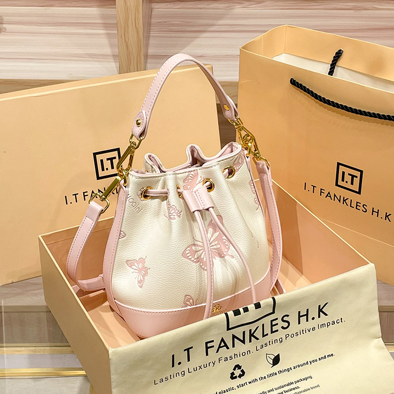 CITEX LV官方旗舰店香港真皮水桶包女今年流行包包2025新款秋季小