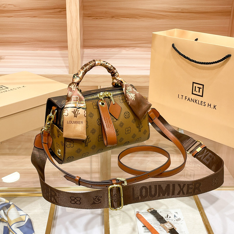 CITEX LV官方旗舰店香港代购真皮女包2025新款时尚复古波士顿枕头