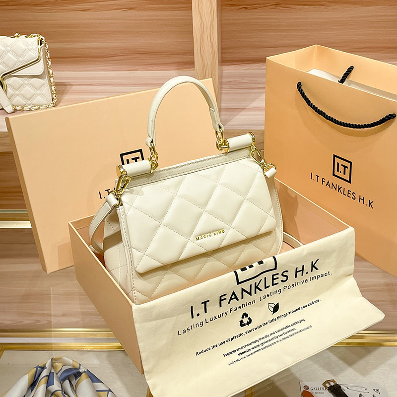 CITEX LV官方旗舰店香港正品真皮女包高级感菱格小方包女时尚手提