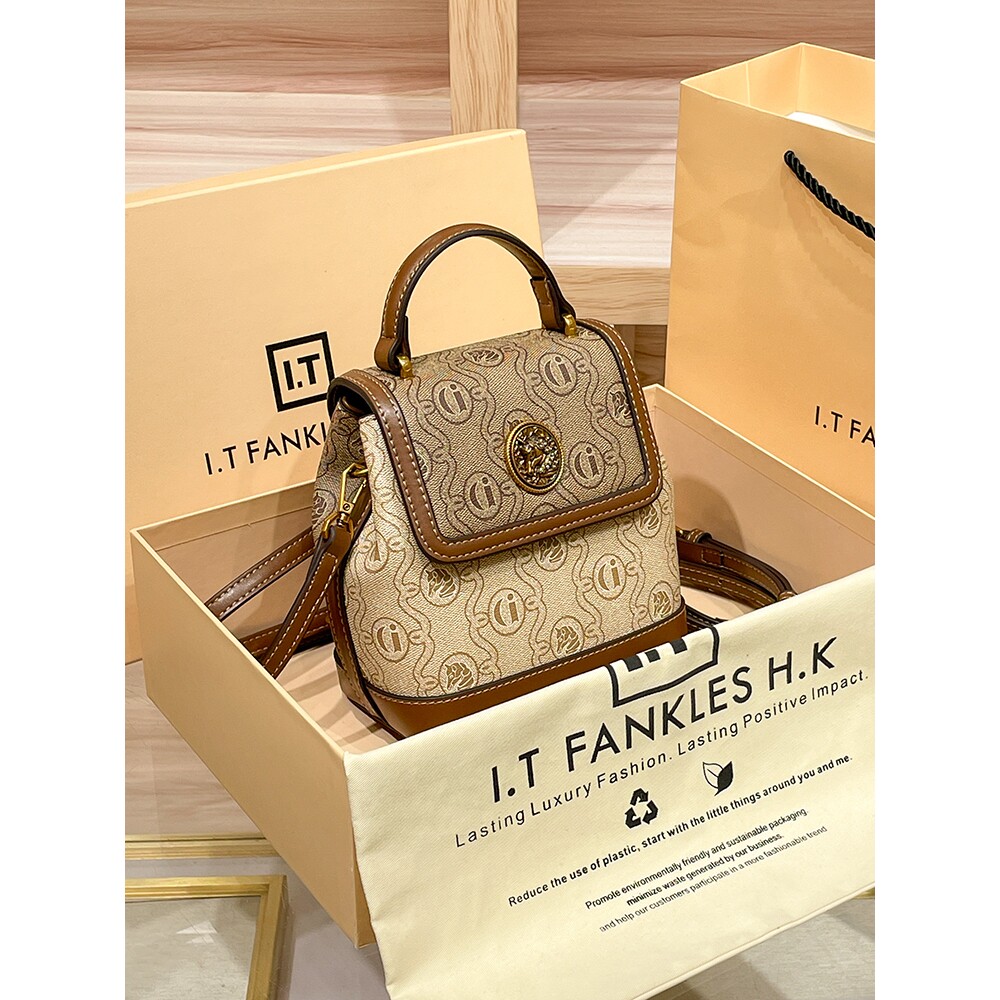 CITEX LV官方旗舰店香港真皮女士双肩包女2025新款春夏时尚高级书