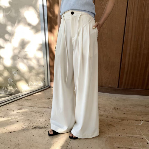 FONE高腰显瘦阔腿西装裤女