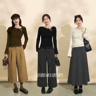 des 休闲裤 champs 伞裙 针织衫 Fleurs