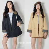 Fleurs 风衣 复古撞色中长款 des champs