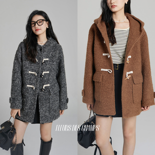 仿牛角扣连帽外套 champs Fleurs des