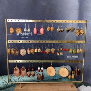 饰品原创植物果实原木耳环森女系松果橡果耳坠木片耳夹耳饰