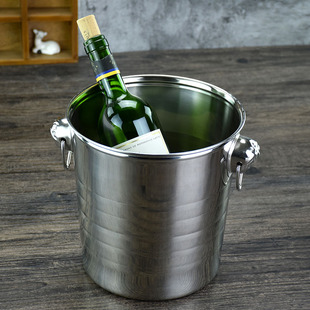 酒吧KTV不锈钢冰桶虎头香槟桶冰块桶大号啤酒桶吐酒桶冰粒桶 包邮