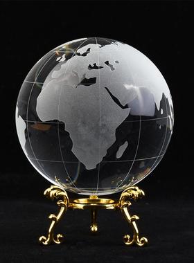 水转水晶地球仪开业开张摆件