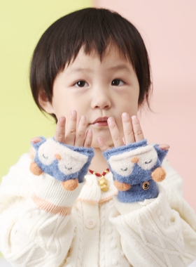 婴儿手套秋冬季薄款宝宝男童女童小孩幼儿半指1-2-3岁不分指冬天