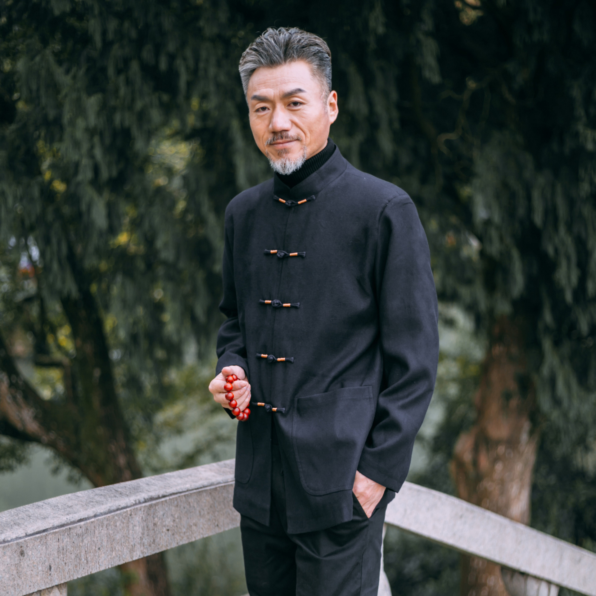 唐装男中老年1801黑色中山装秋季爸爸祝寿爷爷休闲中国风外套