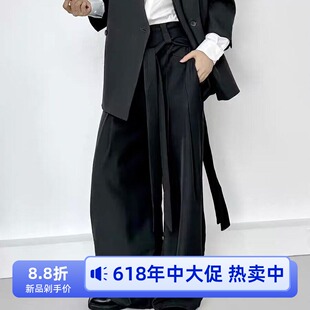 ROAE山本耀司西裤设计感小众lemaire飘带休闲裤阔腿