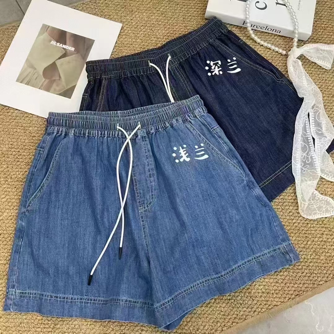 欧版原单橡筋牛仔短裤复古蓝水洗面料软糯新品推荐网红短裤潮女裤