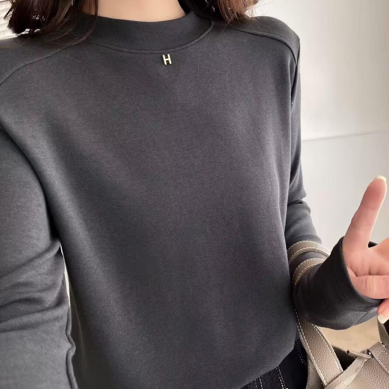 原单韩国正品H正肩袖拼接软糯亲肤减龄东大门同步长袖内搭打底衫T