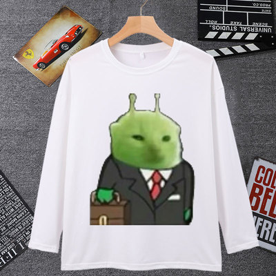 绿色外星小猫表情包长袖地球猫猫