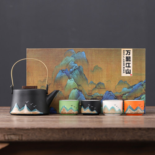 万里江山陶瓷茶具礼盒企业伴手礼