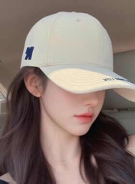 美式棒球帽宽帽檐大脸显脸小时尚刺绣字母加深加大硬顶鸭舌帽子女