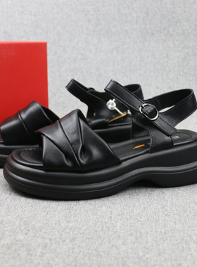 343536女士真皮凉鞋外贸俄罗斯单皮带扣露趾休闲凉鞋大童女童凉鞋