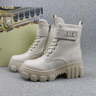 外贸俄罗斯订单加绒加厚冬季 女 厚底增高马丁靴雪地靴中筒靴子棉鞋