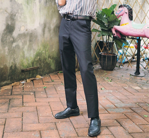 同款新款英伦复古小直筒休闲西裤