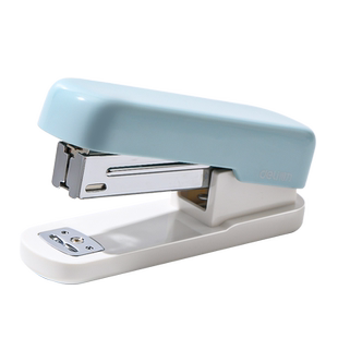得力订书机办公用学生用多功能大号订书器迷你小号钉书机马卡龙色家用省力定书机外卖打包专用订厚书装订机