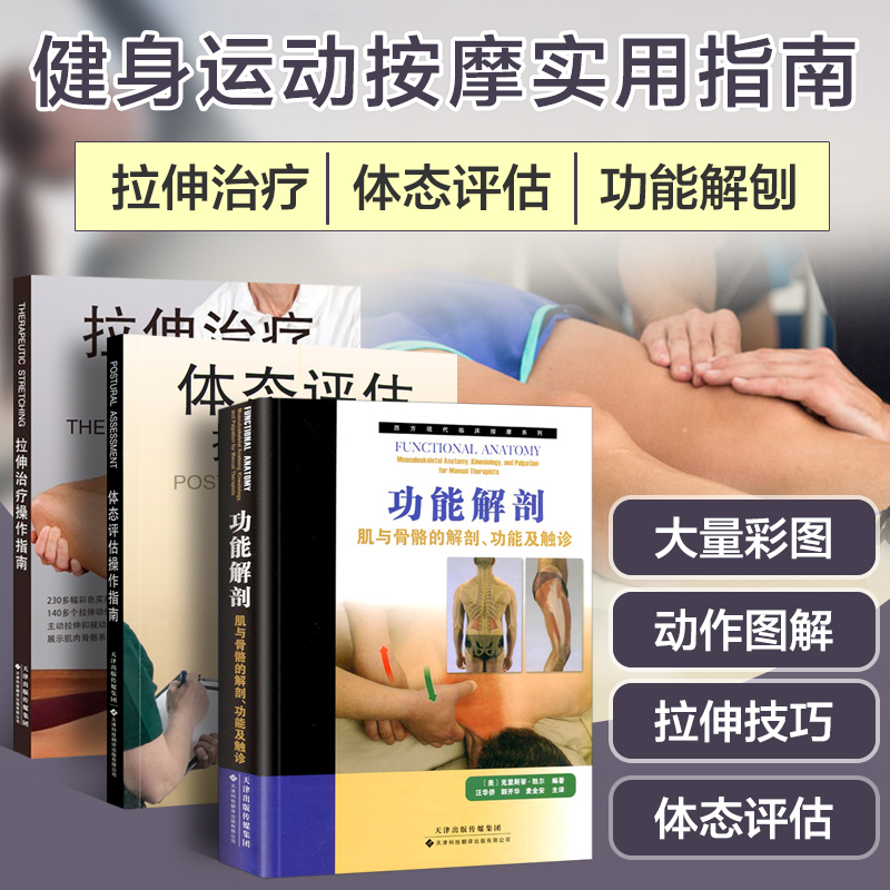 【天津科技翻译出版天猫店】体态评估+拉伸治疗+功能解剖——肌与骨骼的解剖、功能及触诊医学理疗工运动拉伸治疗肌肉功能解剖